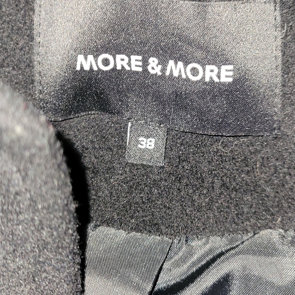 More & More Black Wool Blend Long Coat Size 38 Minimalist Quiet Luxury - Picture 2 of 7